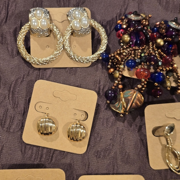 Colorful Clip On Earring Lot. 20 Pairs. - Picture 5 of 8